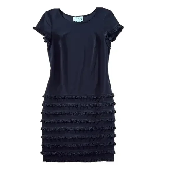 black fringe bodycon dress Cult Moda Black Bodycon Fringe Detail Dress – Runway Catalog